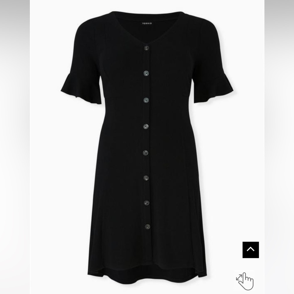 Torrid Black Rib Button Hi-Lo Dress - Picture 2 of 3